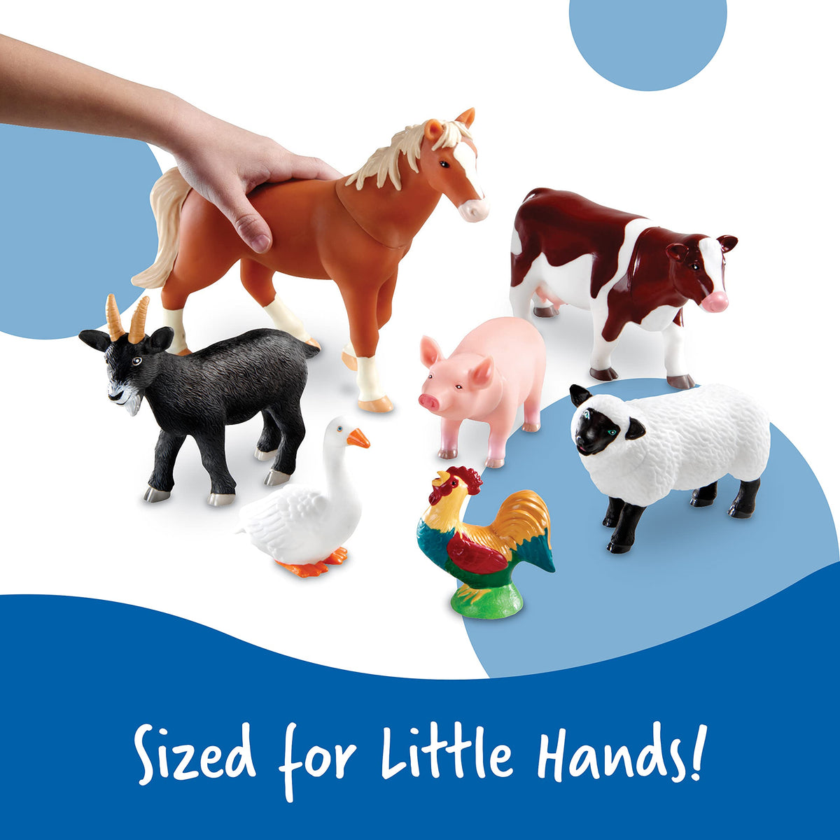Learning Resources Jumbo Farm Goat: sturdy figure for durable play in classrooms and homes.