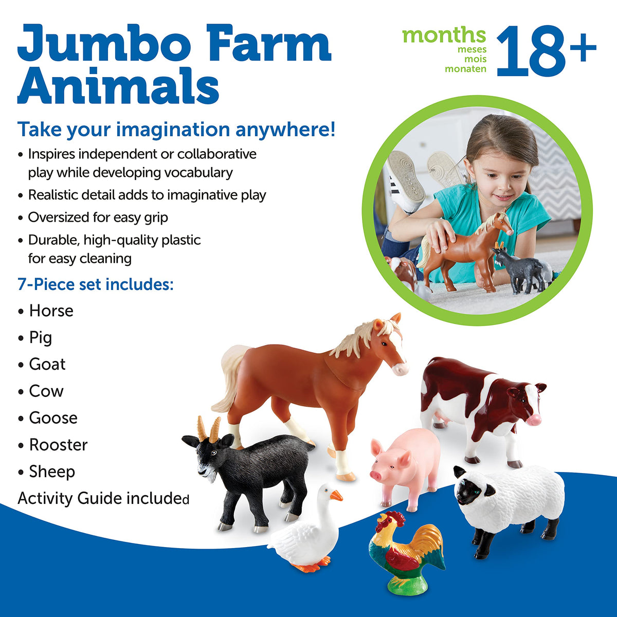 Learning Resources Jumbo Farm Goose: detailed accessory for farmyard role-play and language games.