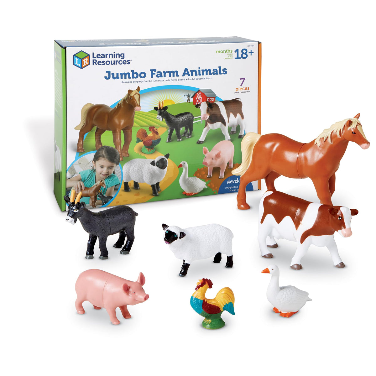 Learning Resources Jumbo Farm Horse: detailed figure for storytelling and early language development.