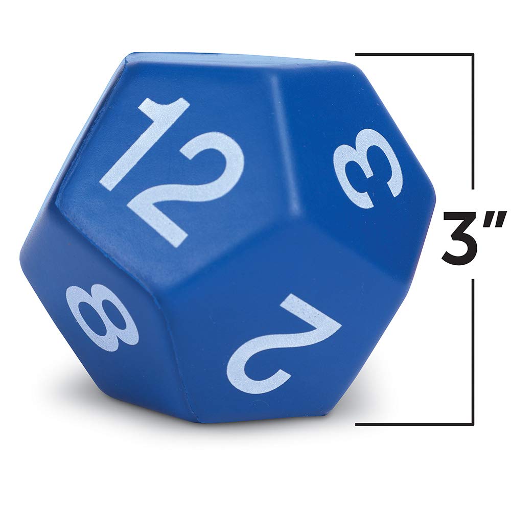 Learning Resources jumbo foam d12 dice support classroom safe tabletop play
