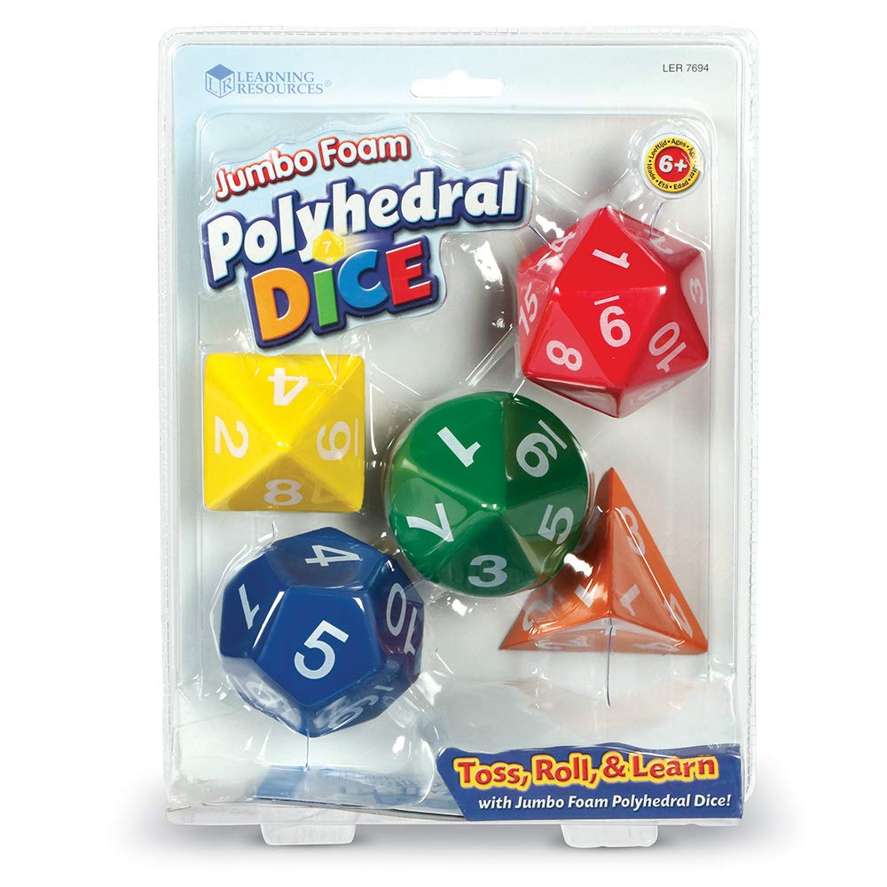 Learning Resources jumbo foam d8 dice designed for engaging geometry concepts