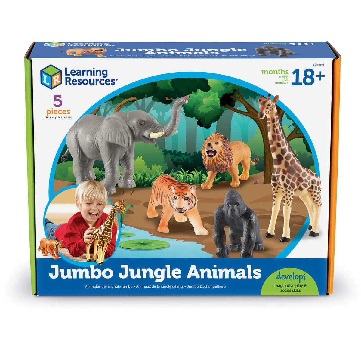 Learning Resources Jumbo Jungle Giraffe offers tall, engaging play to spark curiosity.