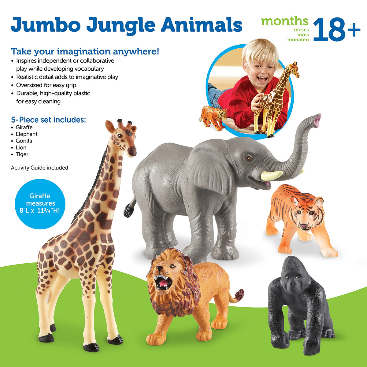 Learning Resources Jumbo Jungle Set highlights five sturdy pieces for classroom prizes.