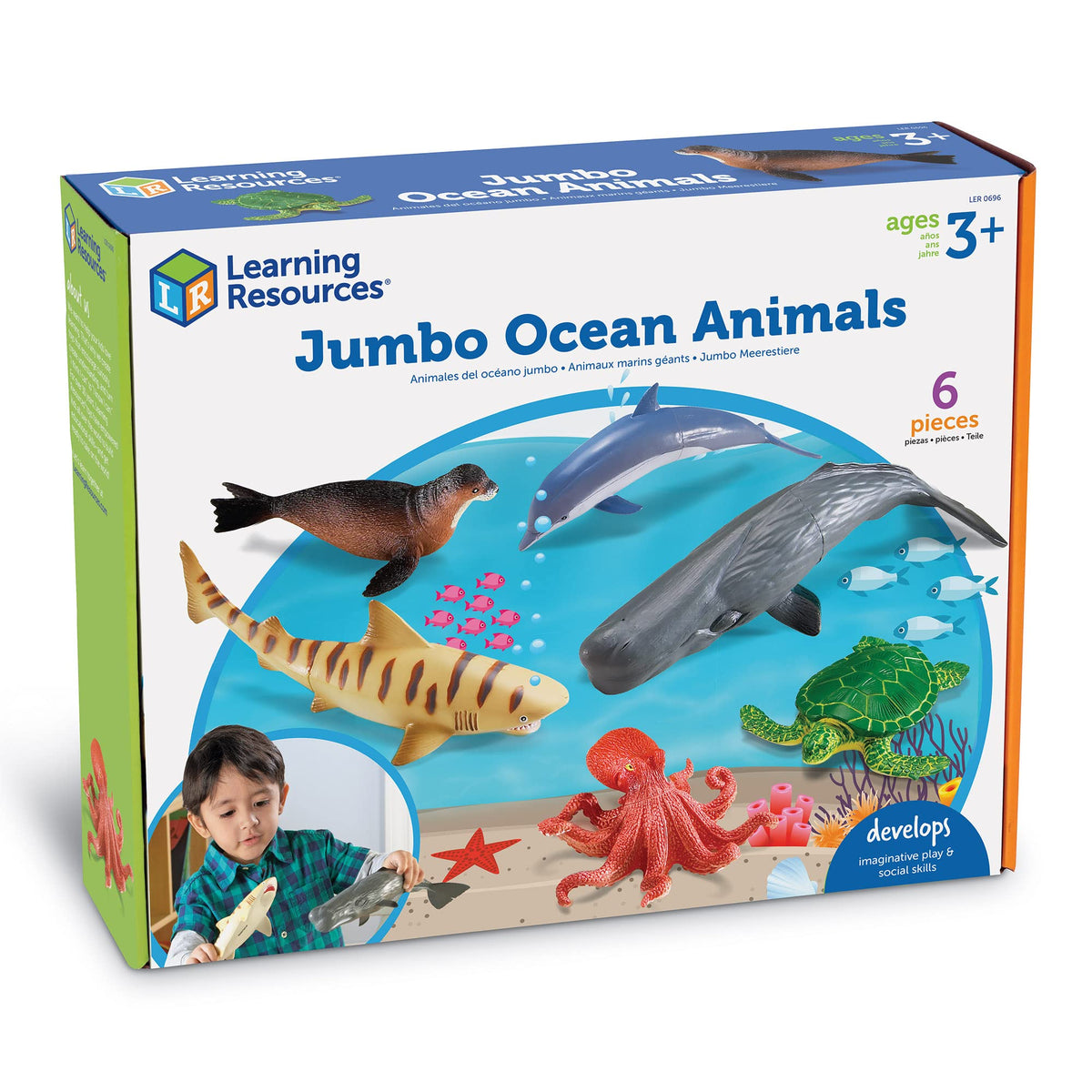 Learning Resources jumbo ocean octopus colorful flexible figure to spark storytelling and learning