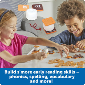 Learning Resources Let's Spell S'mores chocolate tiles aid colorful word construction.