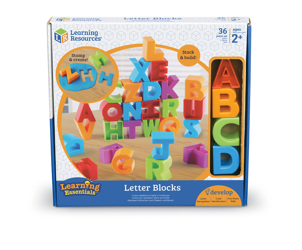Learning Resources Letter Blocks storage-bag helps keep pieces organized for home or classroom