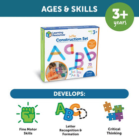 Beyond letters, build numbers, shapes, and imaginative creations with Learning Resources