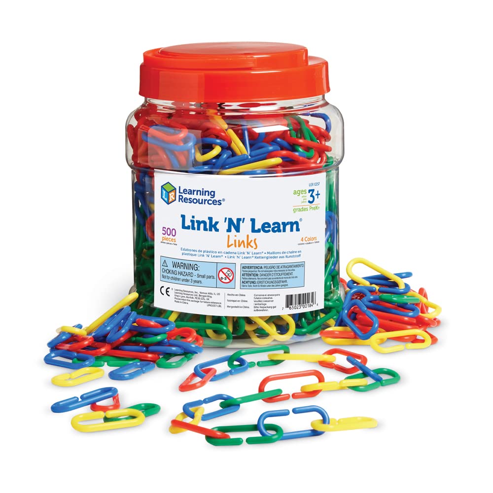 Learning Resources Link N Learn Rainbow Links 500 pieces for counting and sorting
