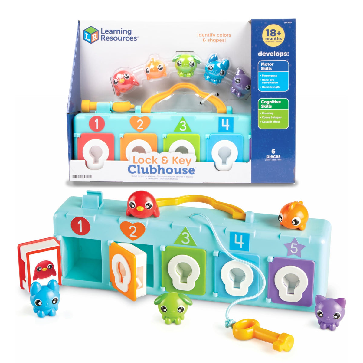 Learning Resources Lock & Key Clubhouse doors invite fine motor exploration through unlock play.