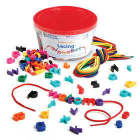 Learning Resources lowercase lacing letters beads for hands-on early alphabet practice.