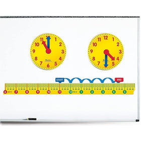 Learning Resources magnetic elapsed time clock demonstrates PM to AM progression for visual learning