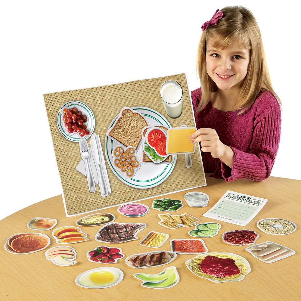 Learning Resources magnetic placemat and menu pad support imaginative nutrition learning during activities.