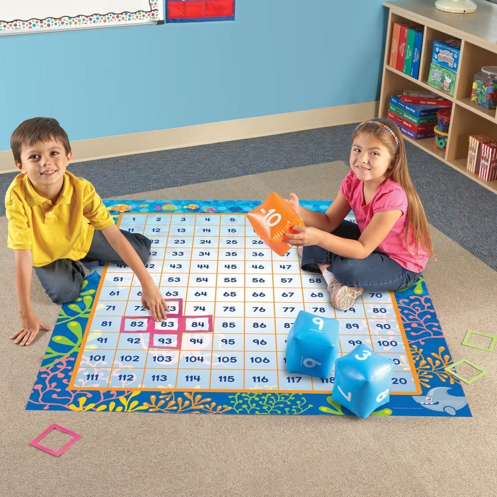 Learning Resources Make a Splash 120 Mat Floor Game inflatable dice enable interactive learning