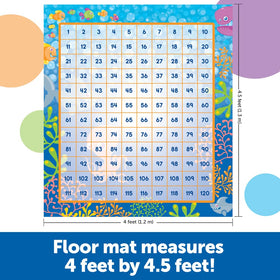 Learning Resources Make a Splash 120 Mat Floor Game markers encourage collaborative practice