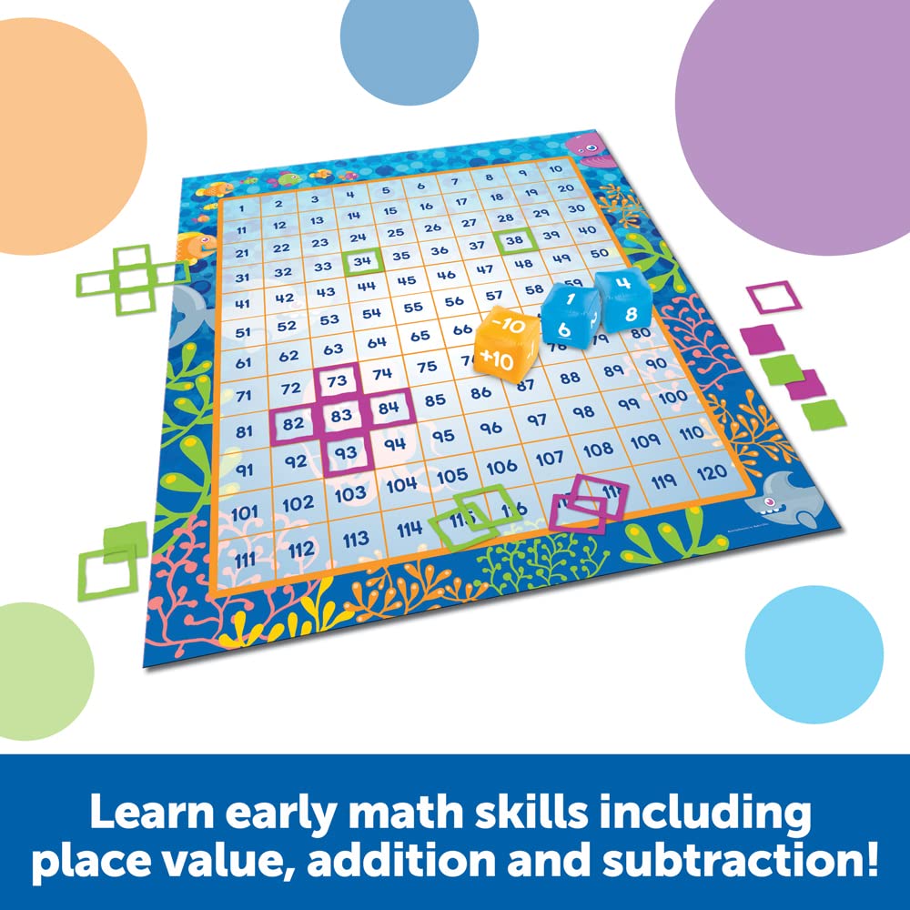Learning Resources Make a Splash 120 Mat Floor Game number path guides counting relationships