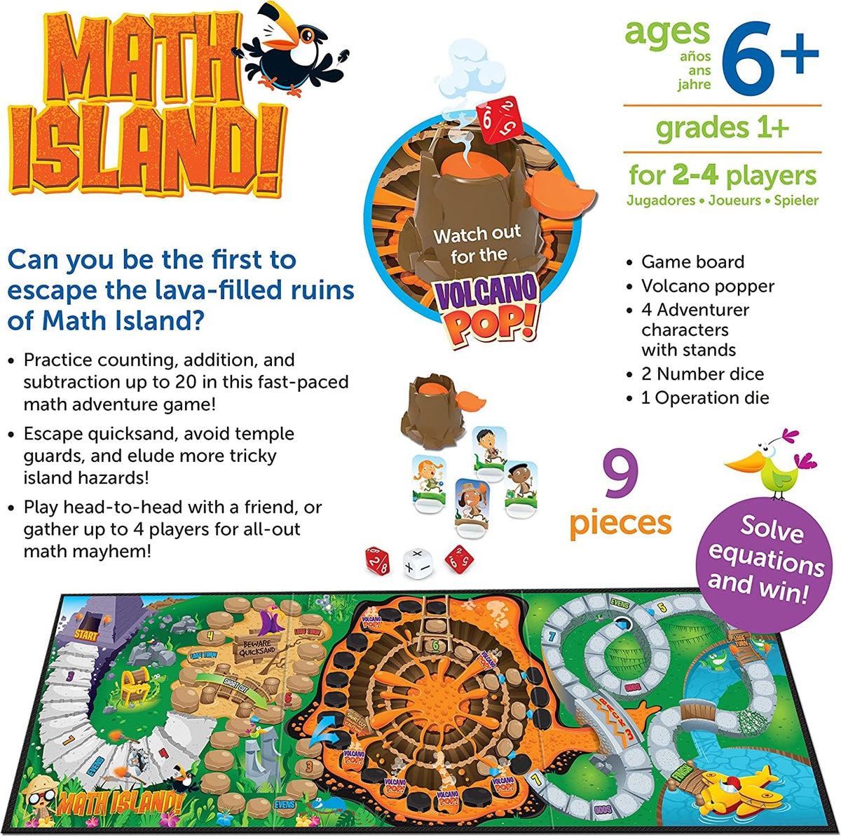 Learning Resources Math Island crumbling bridges highlight planning and strategic moves.