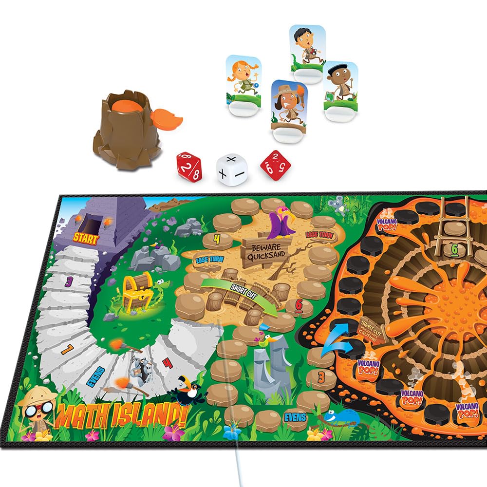 Learning Resources Math Island volcano popper adds excitement and fast-paced turns.