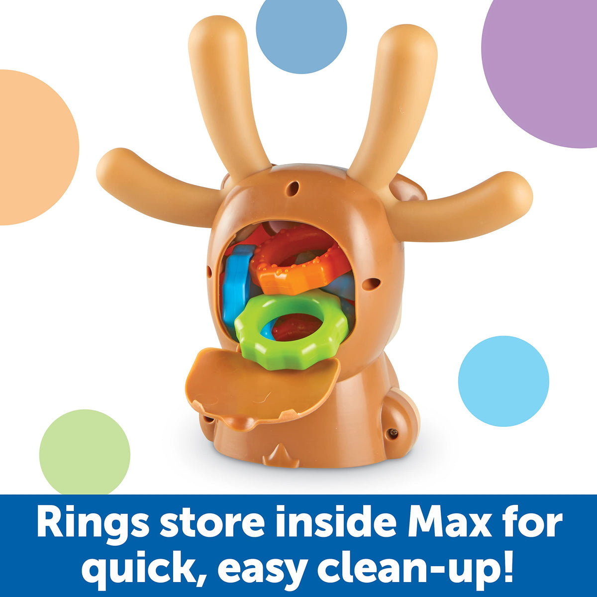 Durable plastic rings by Learning Resources for daily toddler use