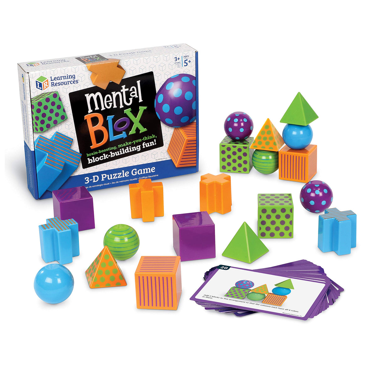 Learning Resources Mental Blox blocks on a table show hands-on logic play