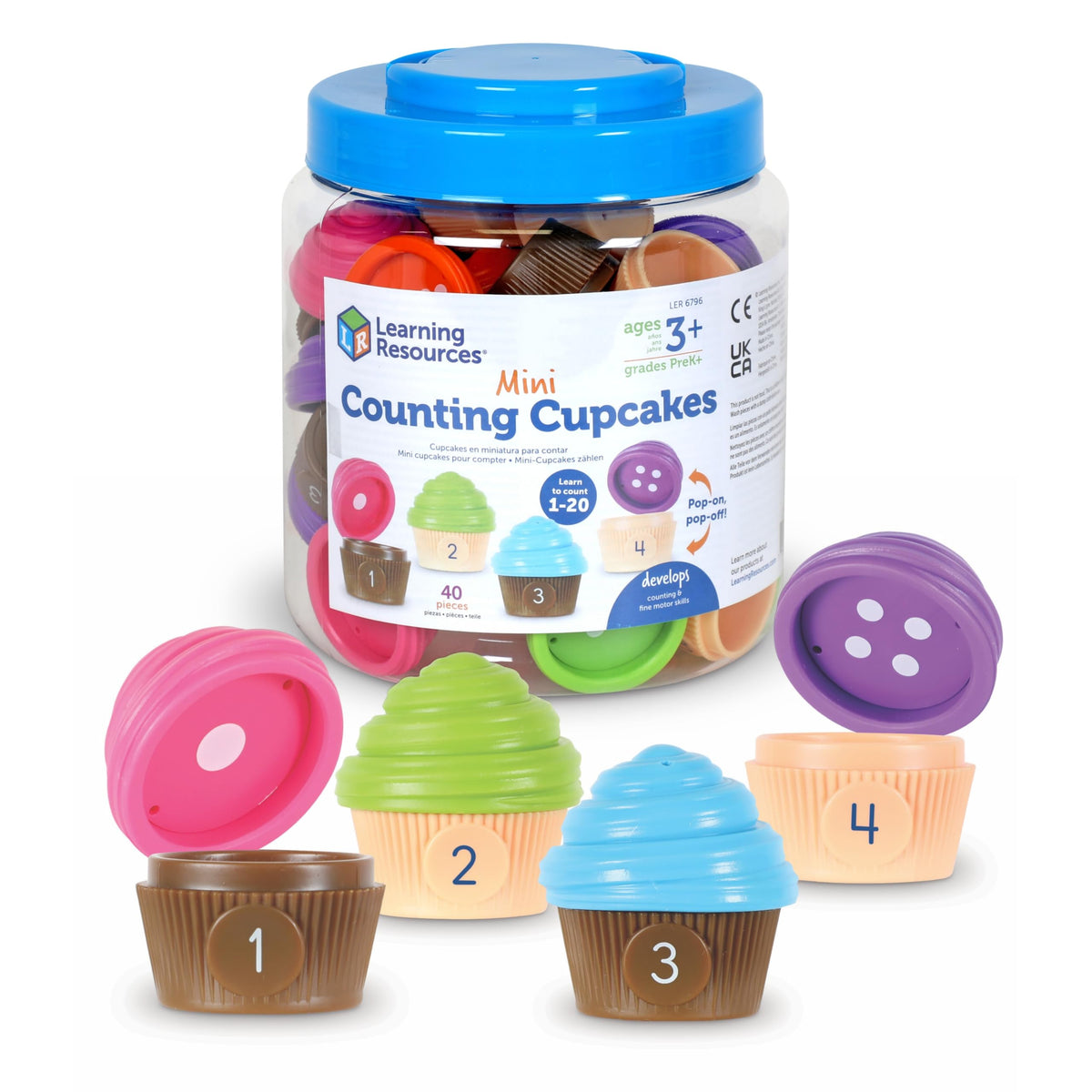 Learning Resources Mini Counting Cupcakes showing outer numbers for counting practice.