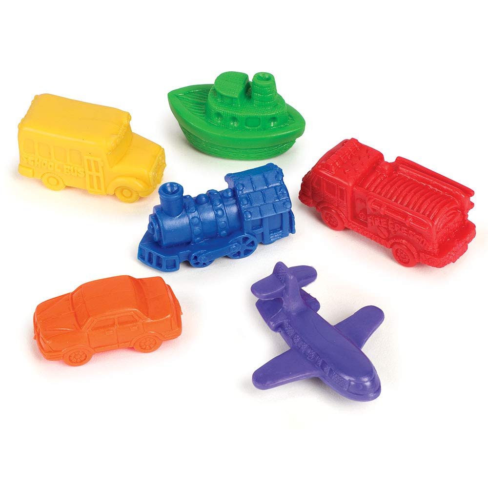 Soft rubber counters provide tactile feel for sensory math play.