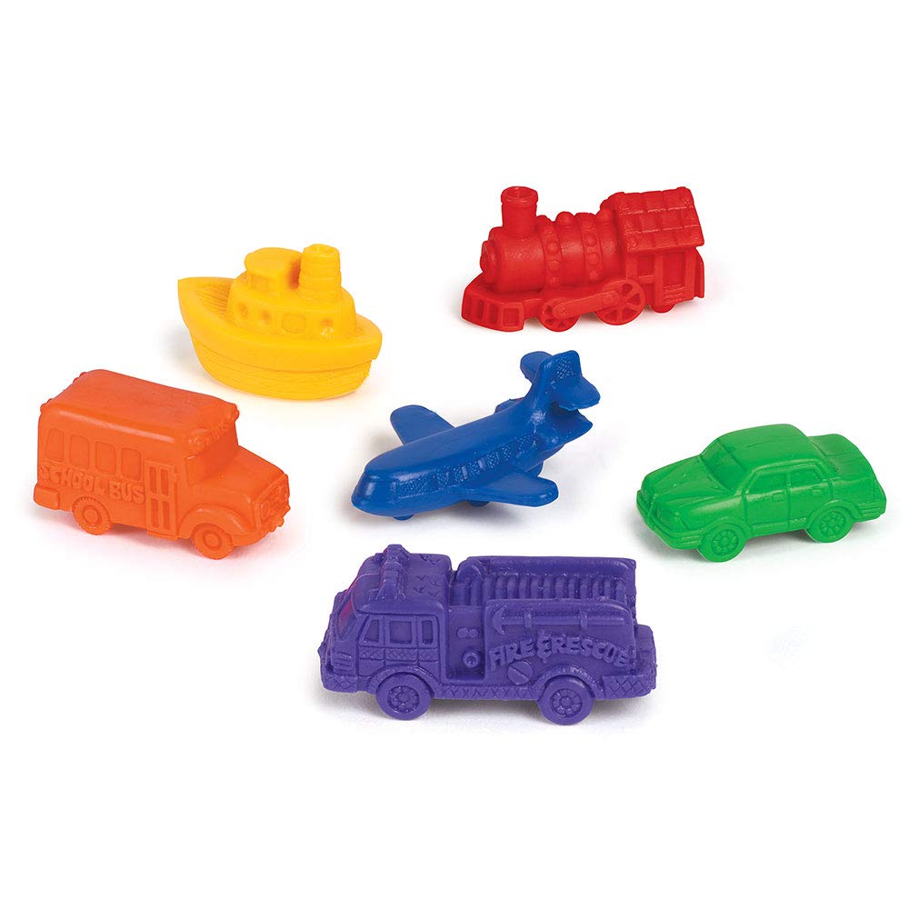 Bright Mini Motors vehicle counters in six colors inspire hands-on counting.