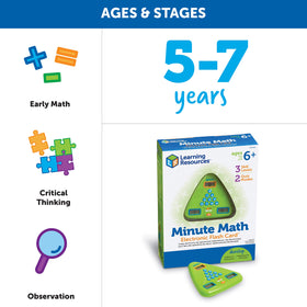 Learning Resources Minute Math unit includes volume control for quiet practice