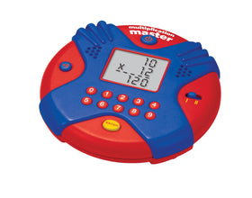 Learning Resources Multiplication Master handheld flash card for timed practice and fluency.