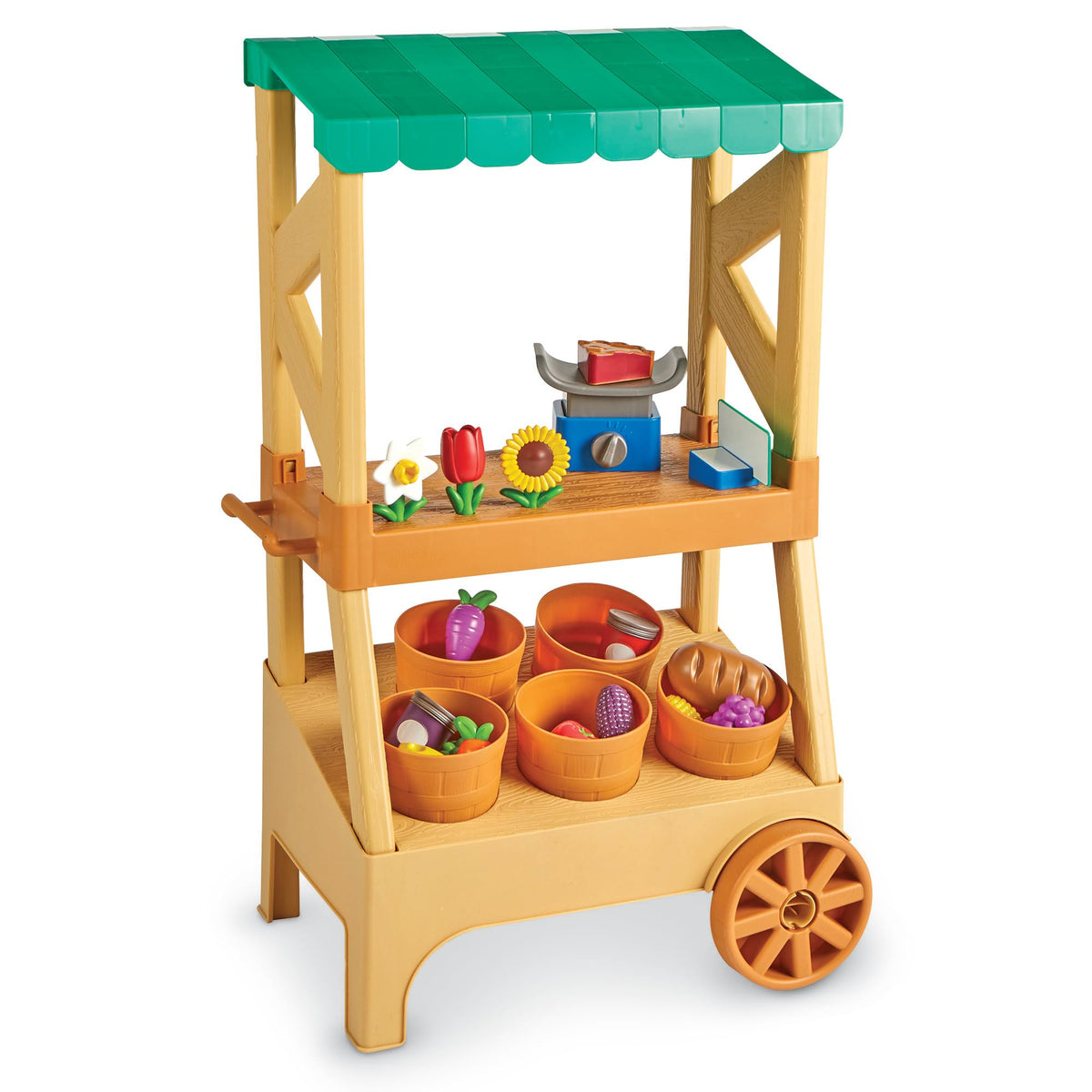 Learning Resources My First Farmstand fruit basket playset for imaginative pretend shopping and early counting