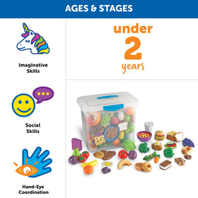 Learning Resources New Sprouts 100-piece collection offers versatile pretend food for centers.