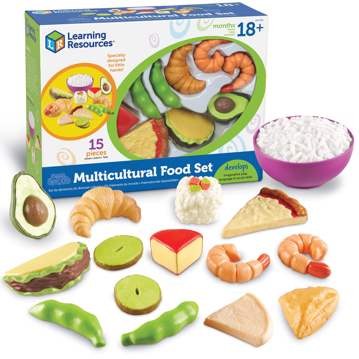 Learning Resources New Sprouts avocado for pretend meals and motor skill practice.
