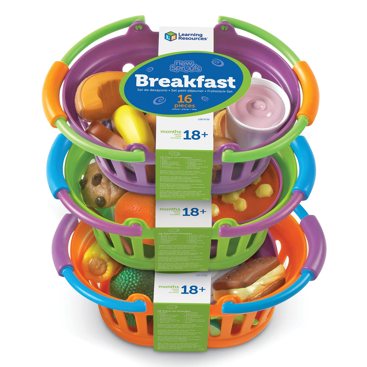 Learning Resources New Sprouts basket storage demonstrates organized storage for easy cleanup.
