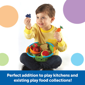 Learning Resources New Sprouts crush-resistant play food endures years of pretend meals.