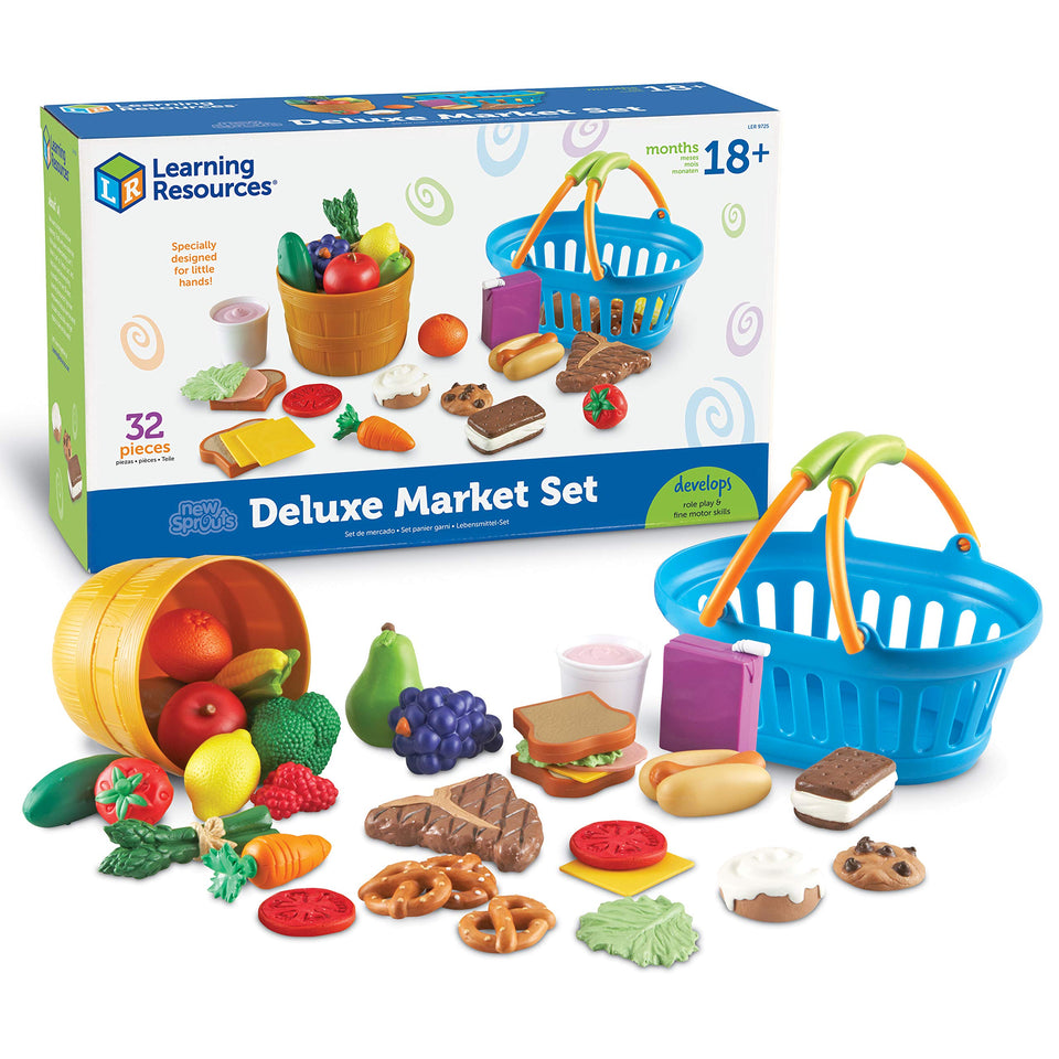 Learning Resources New Sprouts Deluxe Market apples in market basket for pretend grocery play