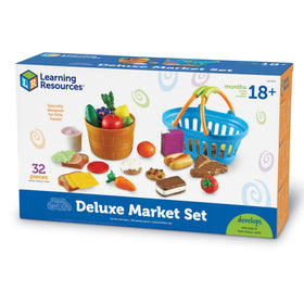 Learning Resources New Sprouts Deluxe Market bushel and shopping baskets for role-play