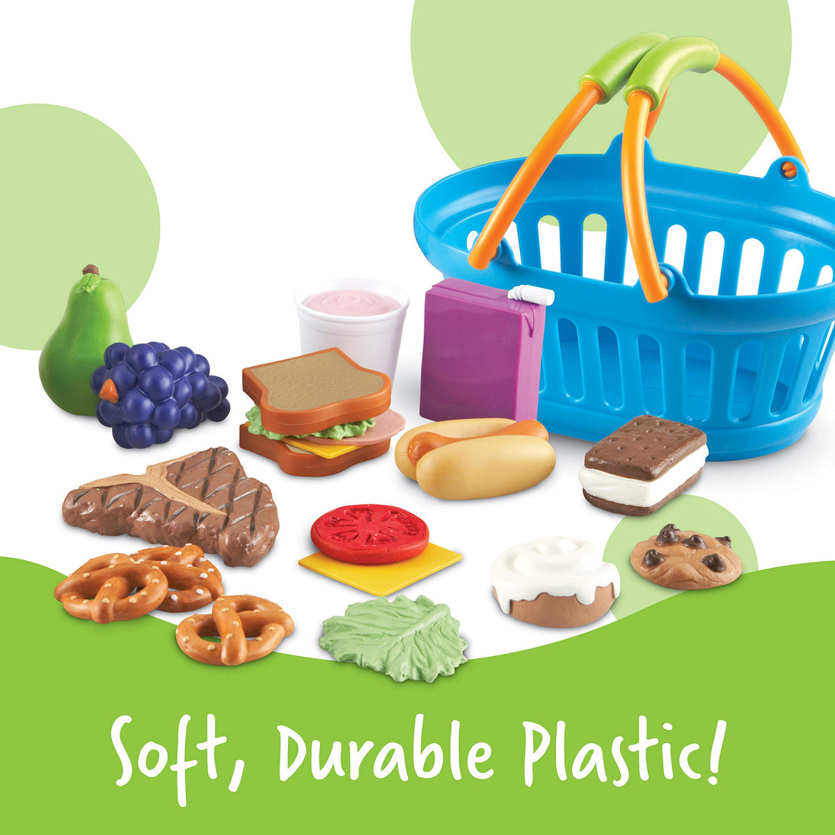 Learning Resources New Sprouts Deluxe Market hot dog and meat items for pretend meals