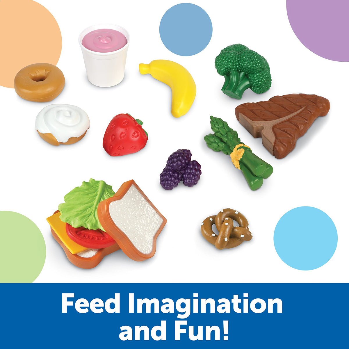 Learning Resources New Sprouts egg and pancakes offer soft textures for safe toddler pretend cooking