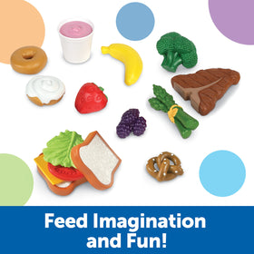 Learning Resources New Sprouts egg and pancakes offer soft textures for safe toddler pretend cooking