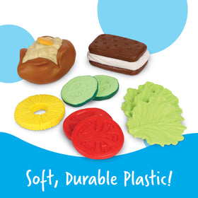 Learning Resources New Sprouts play food close-up emphasizing durable BPA-free pieces for safe learning.
