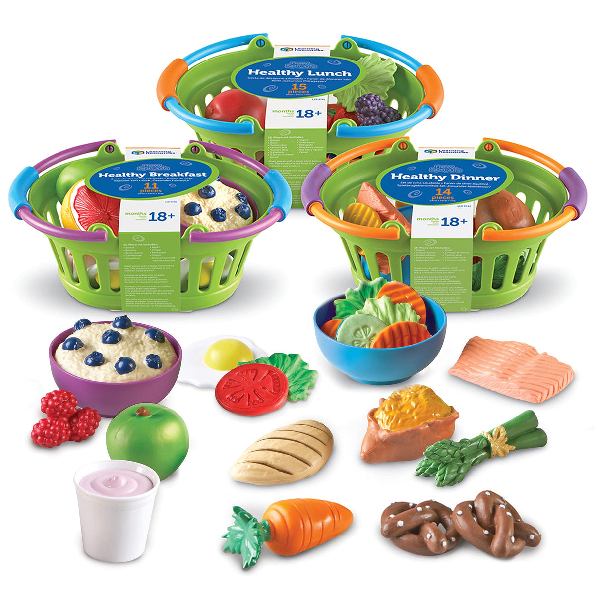 Learning Resources New Sprouts healthy breakfast basket for imaginative meal-time play.