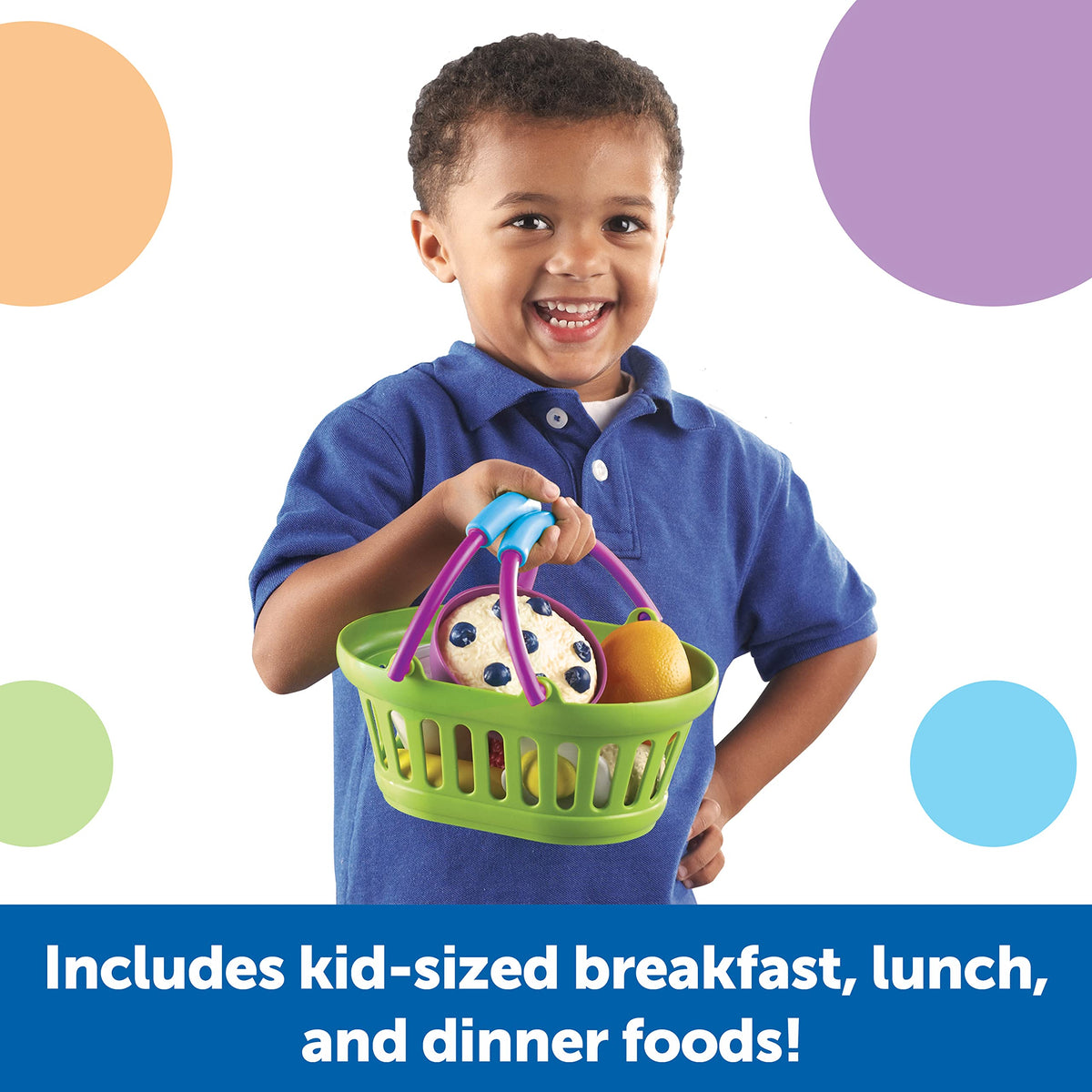 Learning Resources New Sprouts healthy lunch basket supports snack-time imagination.