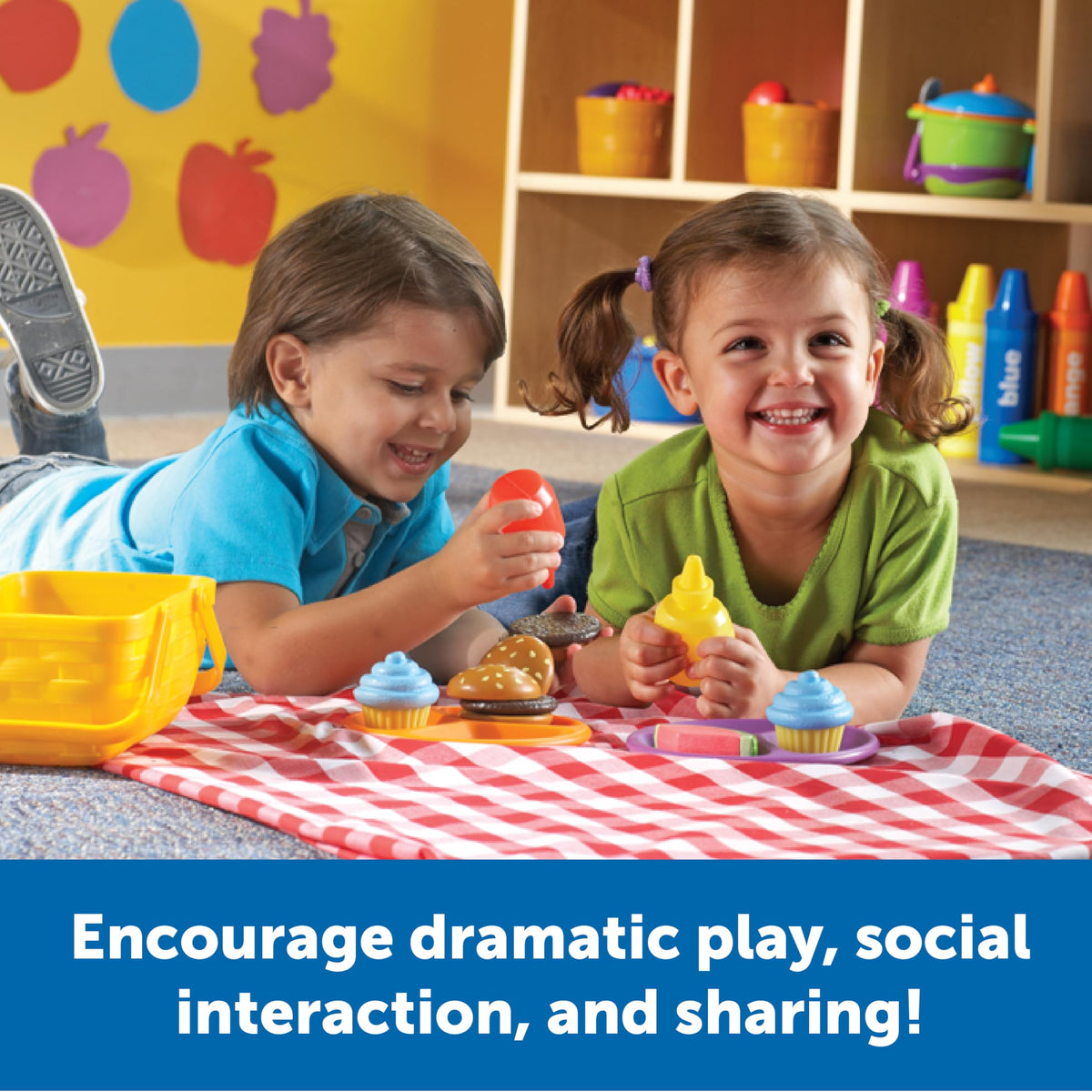 Learning Resources New Sprouts Picnic Set watermelon wedges spark sensory pretend snack time.