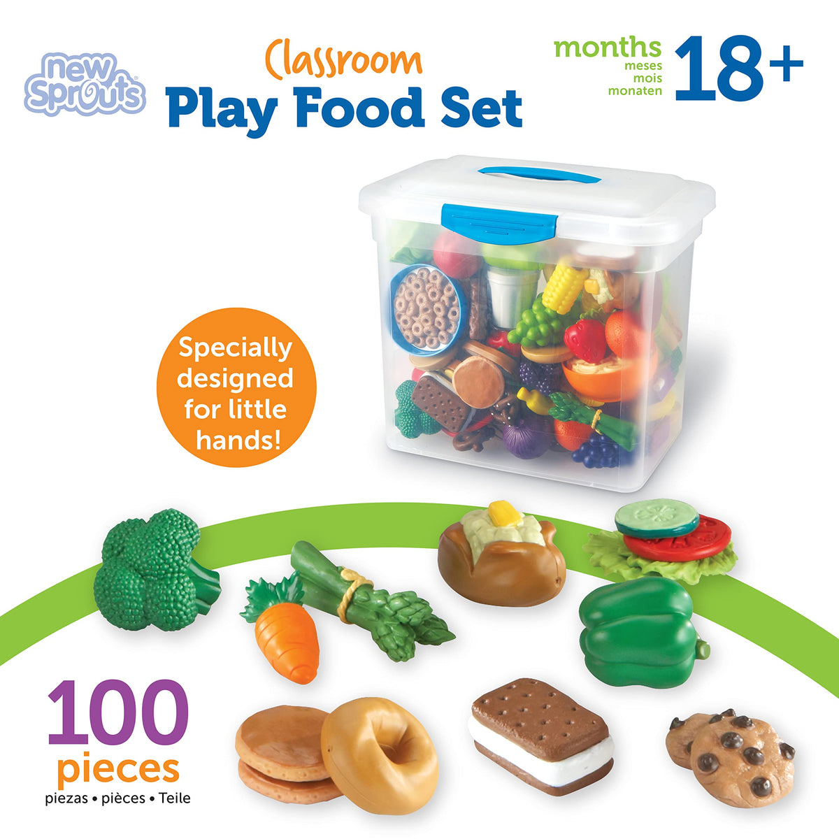 Learning Resources New Sprouts play food in use at classroom centers for collaborative learning.