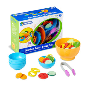 Learning Resources New Sprouts salad set serving bowl, durable for pretend play and easy sharing.