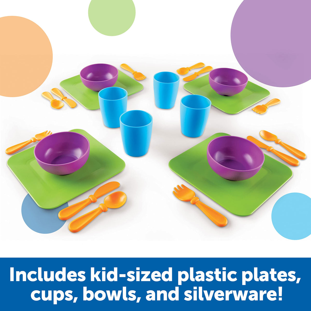 Learning Resources New Sprouts Serve It Dish Set bowls aid role-play meals and color matching