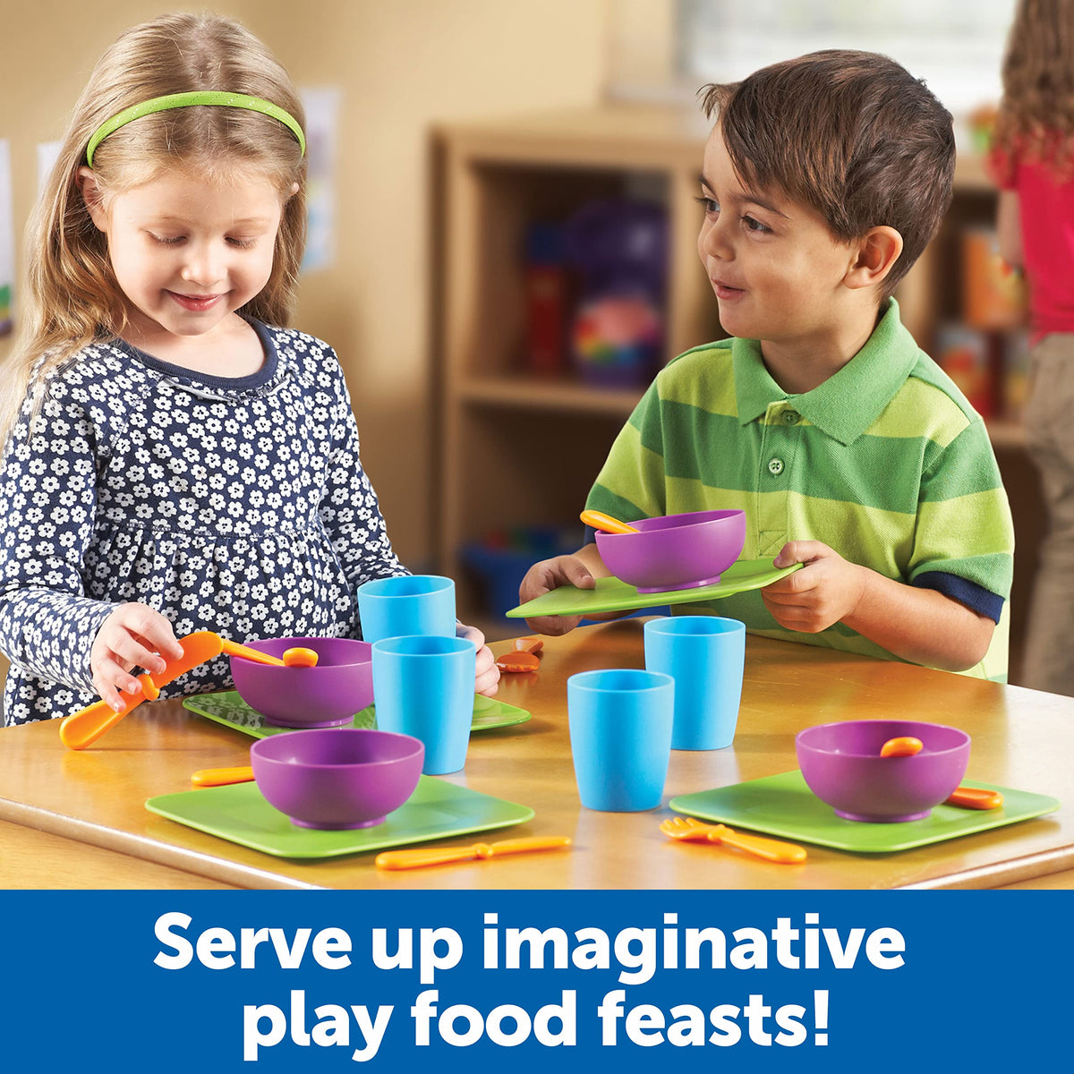 Learning Resources New Sprouts Serve It Dish Set cups support sharing during playtime