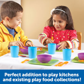 Learning Resources New Sprouts Serve It Dish Set silverware promotes grasping and turn-taking