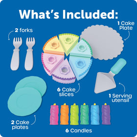 Learning Resources New Sprouts Birthday Cake serving utensil helps kids serve cake confidently.