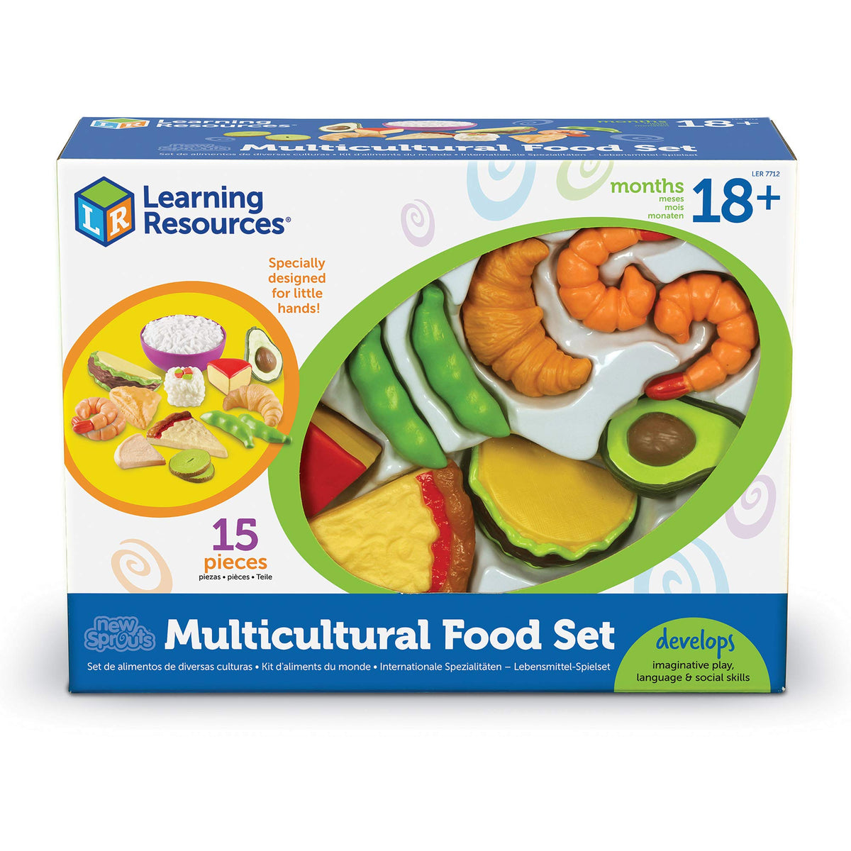 Learning Resources New Sprouts shrimp adds global flavor to imaginative kitchen scenes.