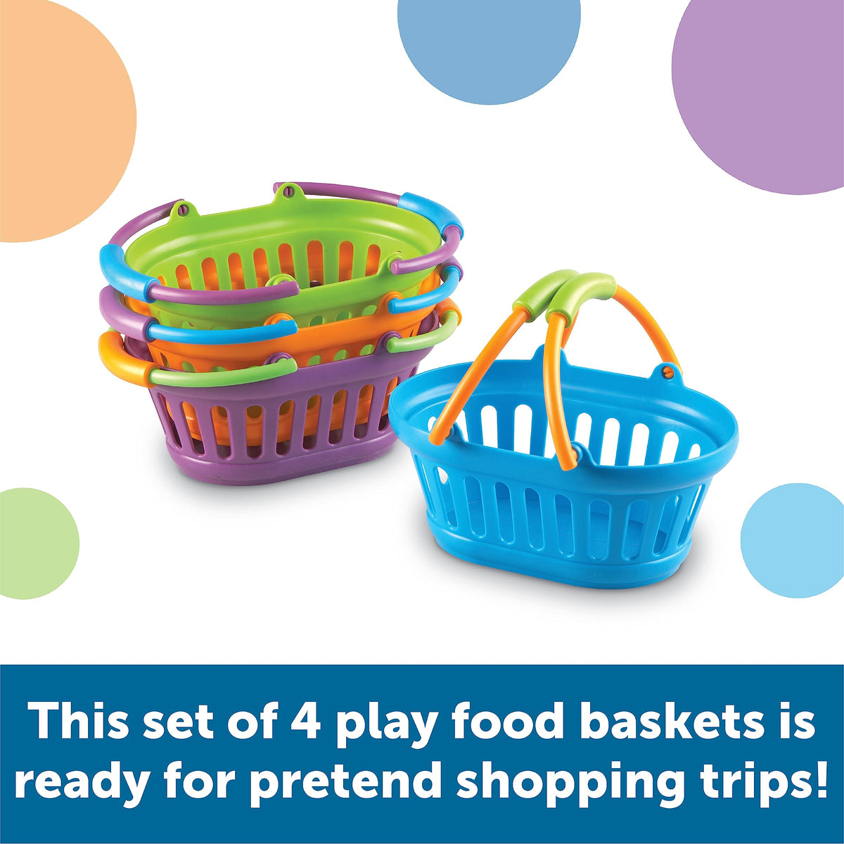 Learning Resources New Sprouts green basket shown for organized, collaborative play.